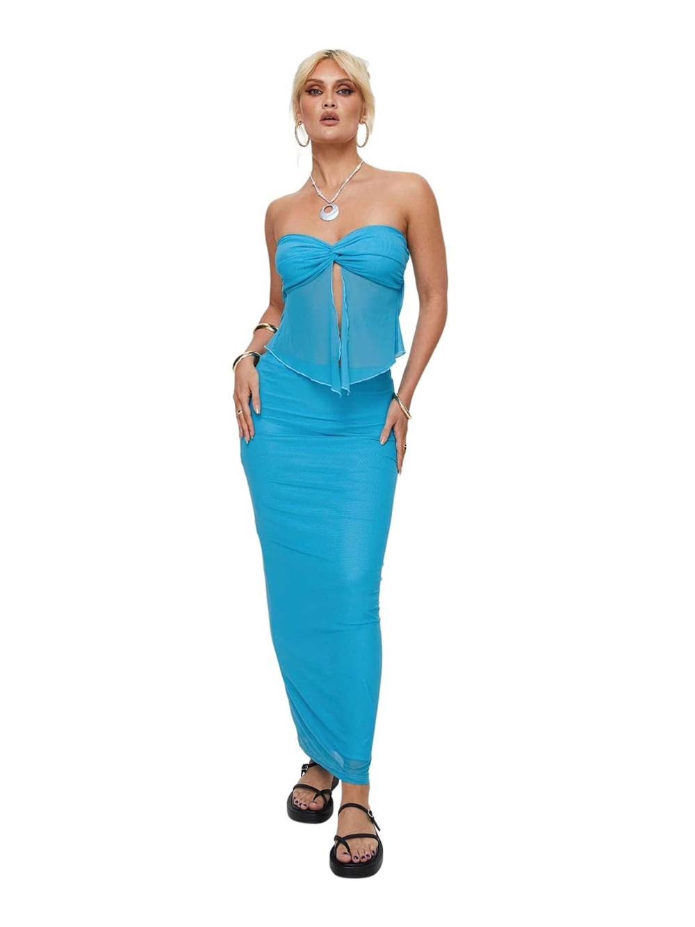 PRINCESS POLLY Strapless Tie-Front Saracho Set